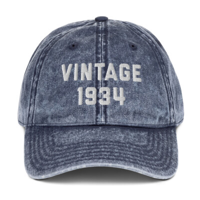 VINTAGE 1934 Cotton Twill Dad Hat Cap birthday classic gift present father's day