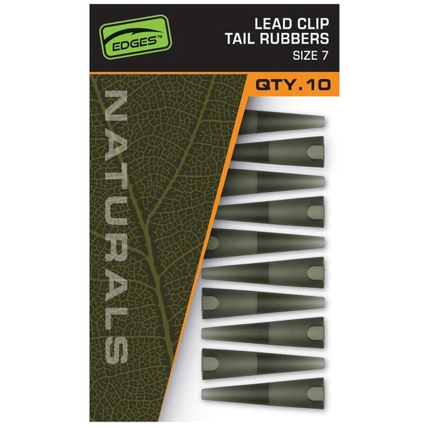 Fox Naturals Size 7 Lead Clips Tail Rubbers - 10 Leadclips, Bleiclips, Schlauch-image