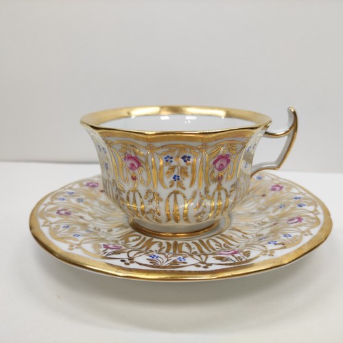 Antique KPM Berlin Hand Painted Gold Floral &White Tea Cup & Saucer Circa 1844s - Picture 8 of 24