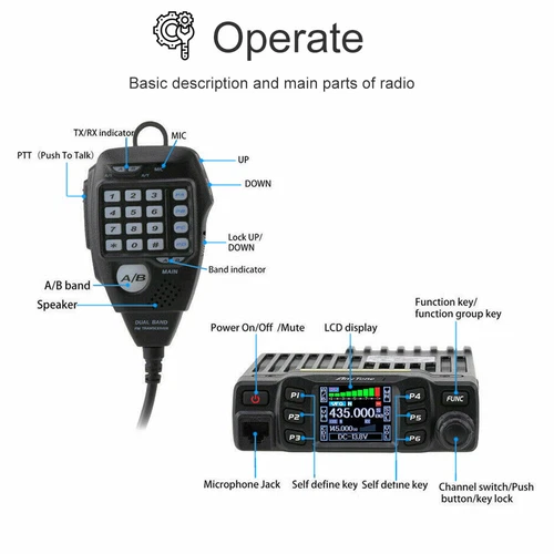 AnyTone AT-778UV VOX Radio samochodowe 25W Dual Band 136-174 i 400-480MHz Walkie Talkie - Zdjęcie 13 z 21
