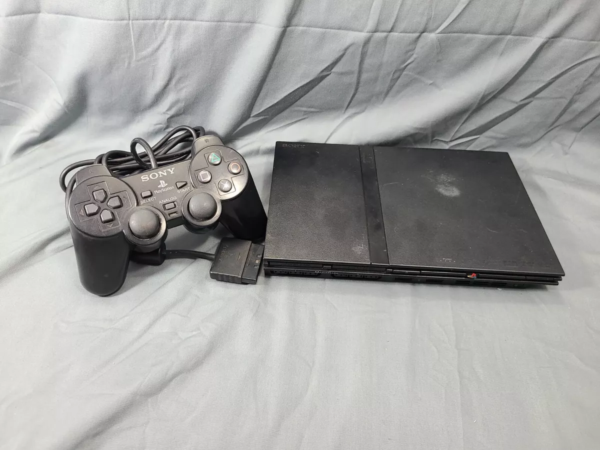 Sony PlayStation 2 SCPH-70000 Slim Console US and Japan system- Charcoal  Black.