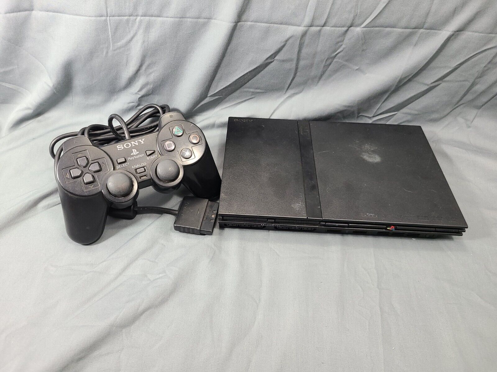 Sony PlayStation 2 SCPH-70000 Slim Console US and Japan system- Charcoal  Black.