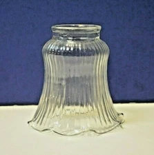 2.25" Fitter CLEAR RIBS TULIP FAN GLASS Shade Replacement GLASSWARE NEW 50090008