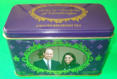 Duke and Duchess of Cambridge English Breakfast Tea (40 bags) in Collectible Tin