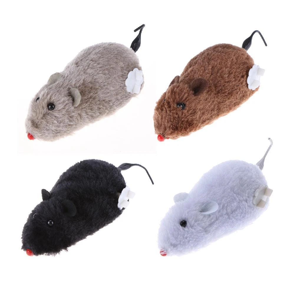 Clockwork Mouse Toy for Cat Dog Plush Rat Mechanical Motion