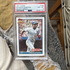 1991 TOPPS DESERT SHIELD #765 SHAWON DUNSTON PSA 8 CUBS