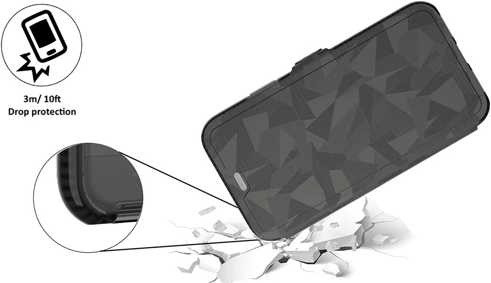 Open Box Tech21 Evo Wallet Case Cards Storage Apple iPhone X/XS Black Camo Grey - Image 3 of 3