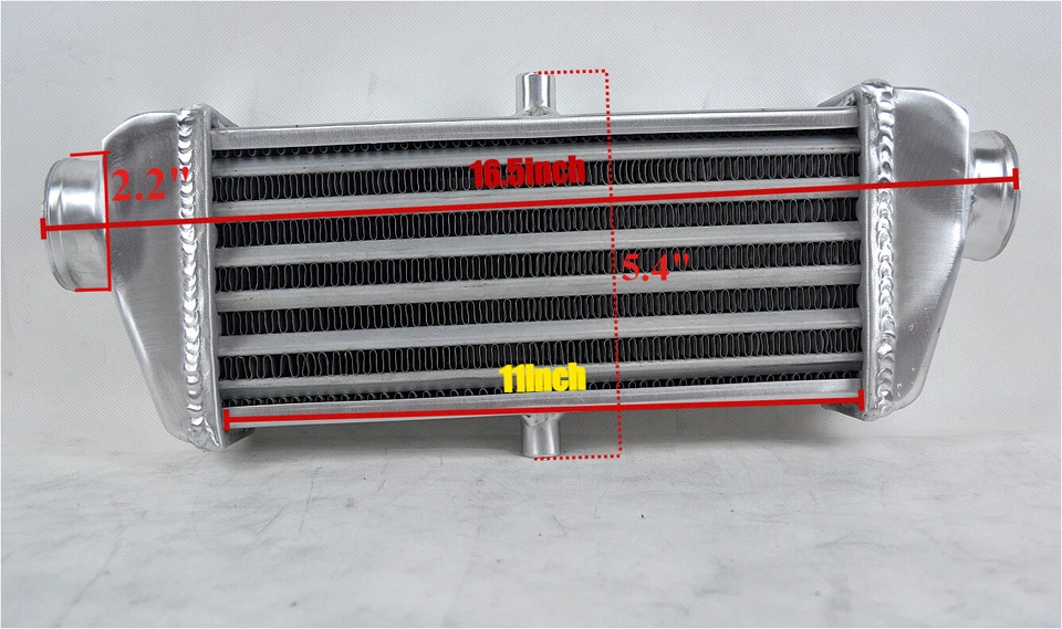17"X5"X3" UNIVERSAL ALUMINUM TURBO INTERCOOLER 2.25" IN/OUTLET - Image 2 of 4