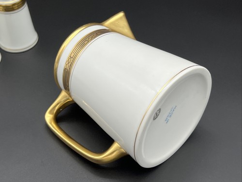 Pickard China Gold GREEK KEY Salt and Pepper Shakers & Milk Pitcher c.1905-1910 - Picture 13 of 19