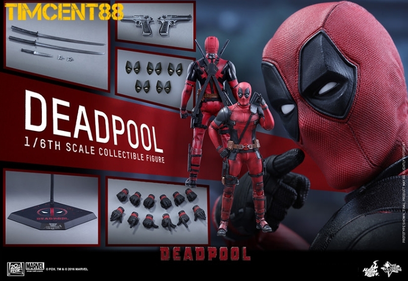 1/6 Hot Toys HT MMS347 1.0 Deadpool Figure Original Version In