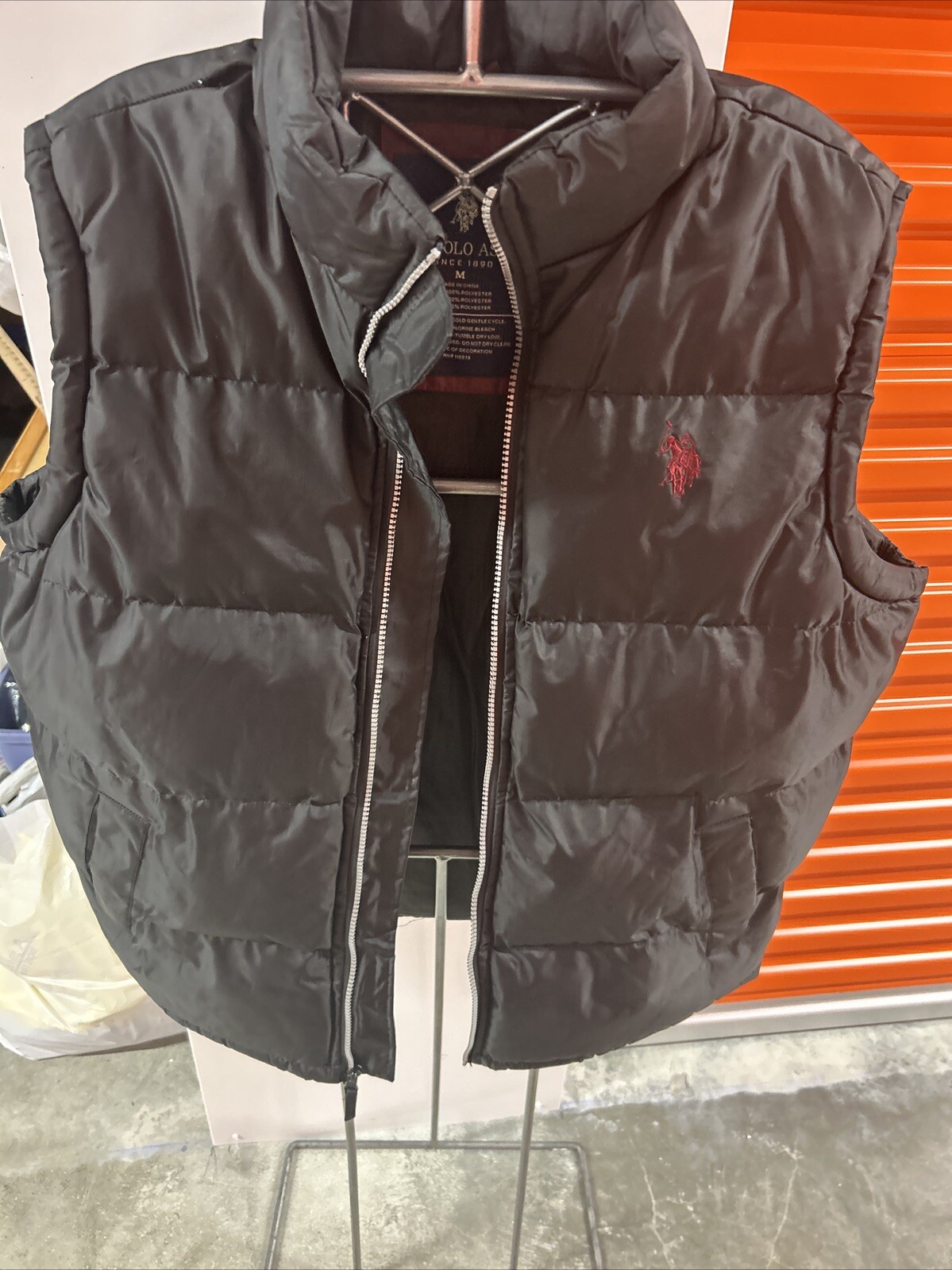 US Polo Assn. Giubbotto giubbotto uomo taglia media nero ricamo pony puffer