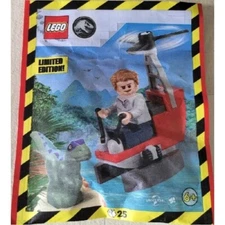 LEGO Jurassic World Owen with Helicopter and Raptor paper bag 122403-1