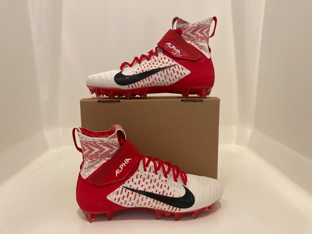 ⭐︎⭐︎⭐︎ Sz 12.5 Men- RARE Nike Alpha Menace Elite 2 White Red Football