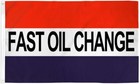 "Fast Oil Change" flag 3x5 ft polyester banner sign auto car red white blue Rwb