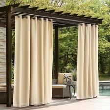 Single Panel Outdoor Curtains for Patio,Waterproof Outside Curtains Premium