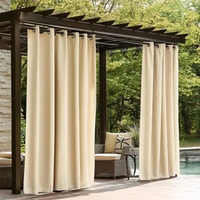 Single Panel Outdoor Curtains for Patio,Waterproof Outside Curtains Premium 