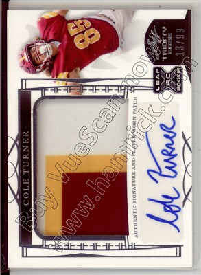 cole turner rookie rc draft auto jersey patch nevada wolf pack college 3C #/99
