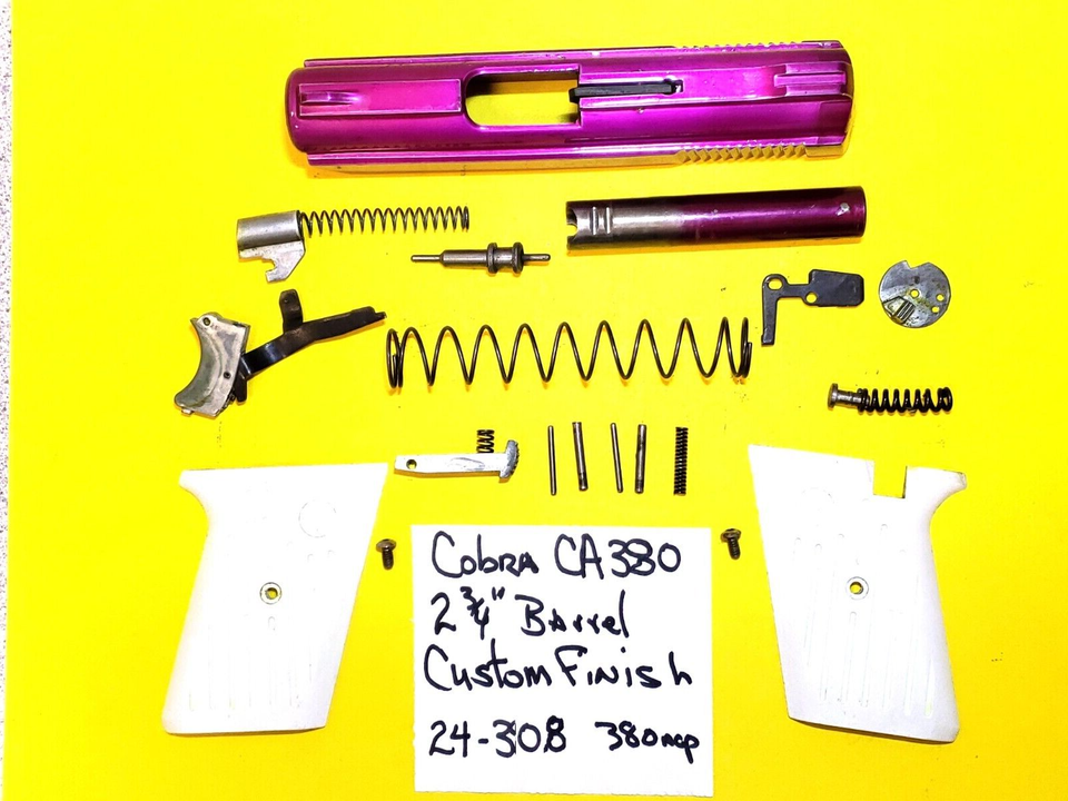 COBRA CA 380 CHERRY PINK SLIDE FACTORY WHITE GRIPS GUN PARTS ITEM # 24-308 | eBay