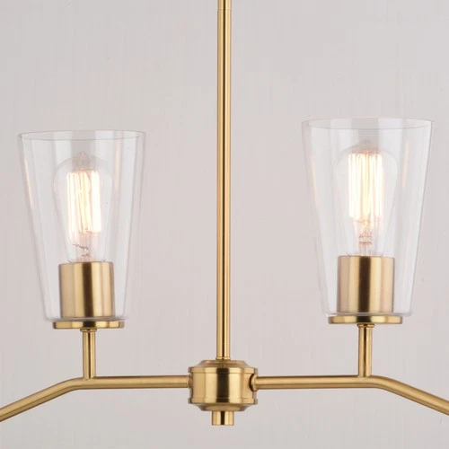 Vaxcel Lighting H0285 Beverly 4 Light 36"W Linear Chandelier - Brass - Picture 3 of 12