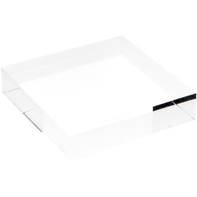 Plymor Clear Polished Acrylic Square Display Block, 1'' H x 4'' W x 4'' D