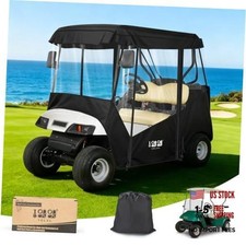 2 Passenger Golf Cart Enclosure -61" Roof Fit Universal for EZGO TXT RXV Black