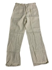 Vintage Made in USA Polo Ralph Lauren Linen Pleated Cuffed Trousers Pants