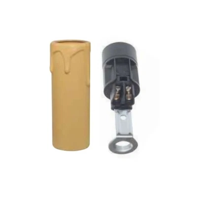 FAEG portalampada finta candela decorativo lampadario antico E14 avorio 65 mm