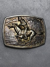 Vintage Belt Buckle-Pony Express Silver Plated-1860-1861-St. Joe To Sacramento