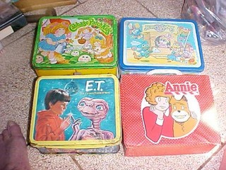 4 Vtg Lunchboxes LOT CABBAGE PATCH KIDS ET MUPPET BABIES ANNIE Thermos