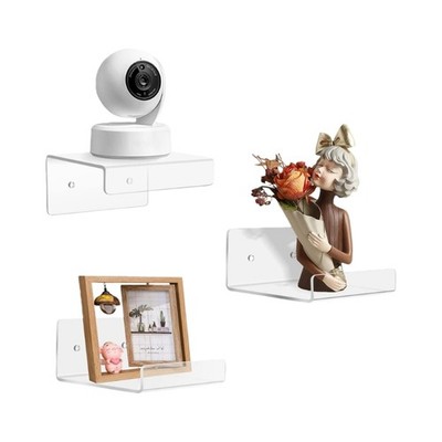 3Pcs/Lot Durable Acrylic Wall Shelf System for Home Devices Storage