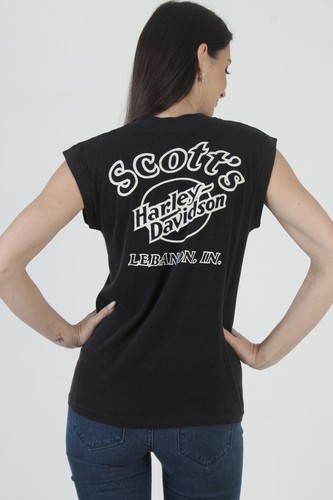 Vtg 3d Emblem Harley Davidson T-Shirt Eagle Dealer 2 Sided 50 50 Muscle Tee M by Harley-Davidson, $149 - Photo 3