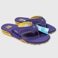 Sandalias Reef Fanning Prejuego/Puerta Trasera - Nuevas con Etiquetas Para Hombre 11 Púrpura/Dorado #48771-FL5*