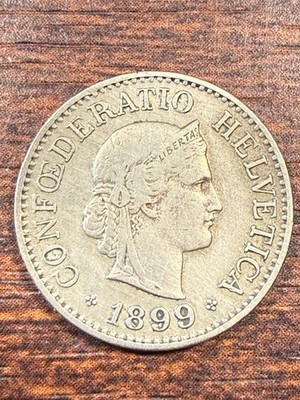 1899B SWITZERLAND 10 RAPPEN HELVETIA KM# 27 LOW MINTAGE KEY DATE! GREAT COIN!