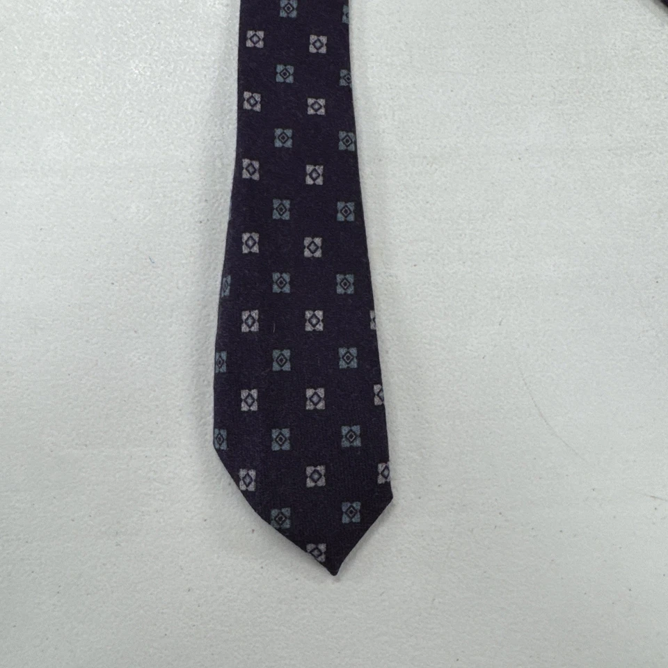 Corbata de cuello Michael Bastian Italia para hombre púrpura patrón geométrico 100 % lana Foto 4 de 4