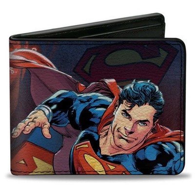Bi-Fold Wallet Superman Flying Pose/Shield + Heat Vision Eyes Pose CLOSE-UP