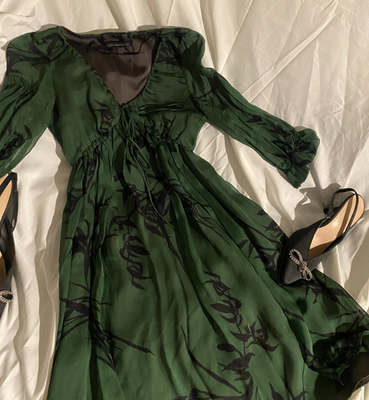 green emerald velvet dress Ezra Taffeta Long Dress In Dark-Green  Rhea Costa