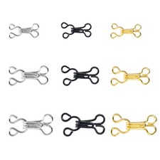 120Pcs Black Gold Silver Hook Eye Sewing Fasteners for Bra Closures