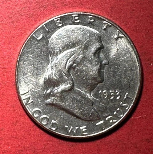 1953 US Franklin SILVER Half Dollar! "Philadelphia Mint"! Choice AU Details!