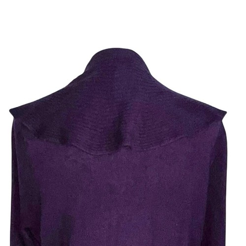 Karen Scott Damen XL gerippt kaskaden Rüschen Kragen Strick offen Cardigan lila - Bild 4 von 8