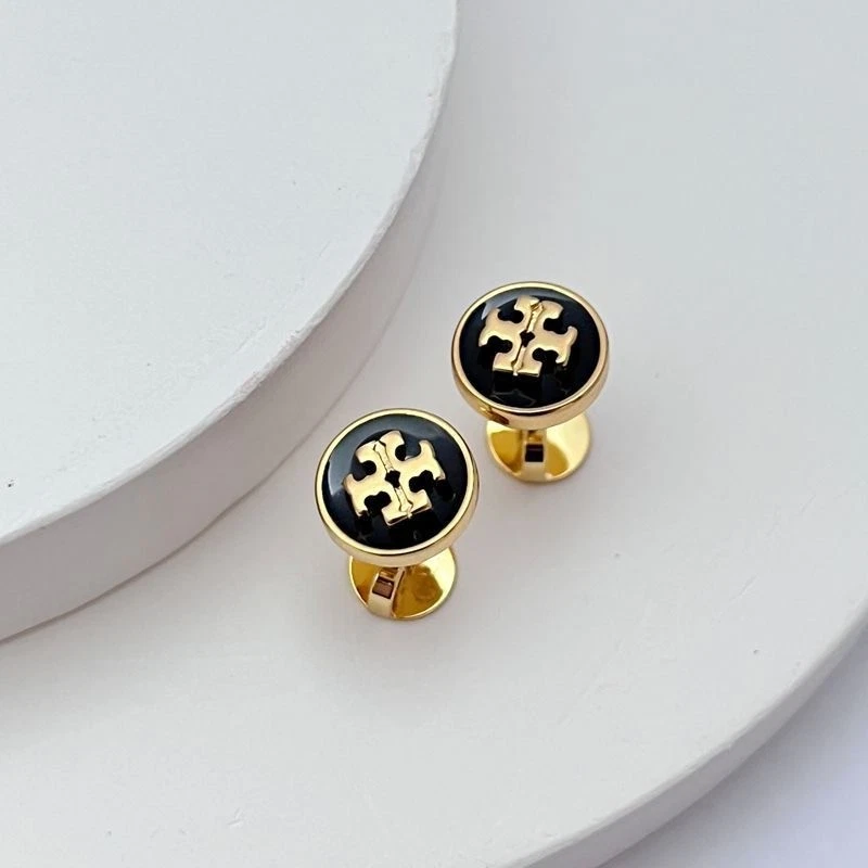 New! Tory Kira Enamel Circle Stud Earrings with Jewelry Pouch Size:1*1cm - Image 2 of 2