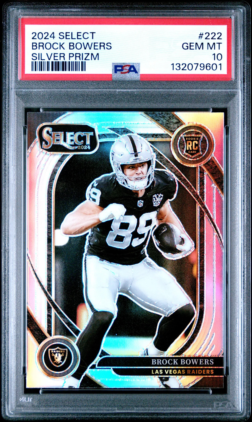 2024 Panini Select Brock Bowers Silver Prizm Club Level PSA 10