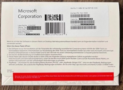 Microsoft Windows 11 Pro 64-Bit   OEM System Builder   DVD   NEU & VERSIEGELT