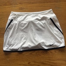 NIKE Dri Fit Skirt Skort Tennis Pickleball Golf White 598572-100 Womens Sz M