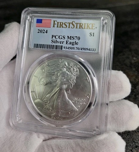 1oz American Eagle Silver Bullion Coin Medal Pure Fine US Liberty 2024 MS70 PCGS
