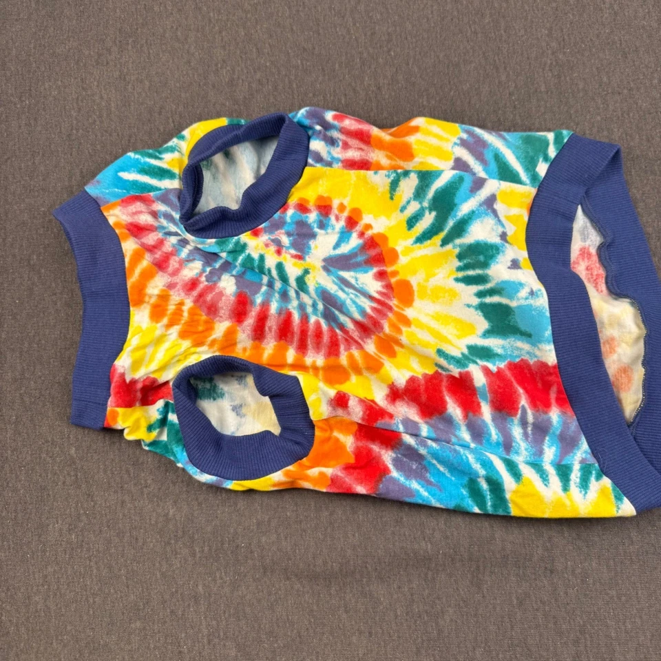 Old Navy Tie Dye Dog Shirt Pet Apparel Blue Trim Size Medium - Image 2 of 4