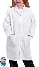 VOGRYE Lab Coat for Kids Doctor's Lab Coat for Girls and Boys White, 130 