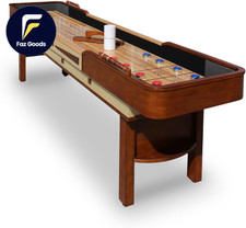 Merlot 12 Foot Shuffleboard Table for Family Game Room with Lacquer Coated Playf