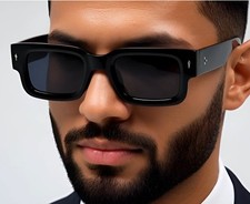 Sunglasses White Frame Dark Black Lens UV Sun Protection Driving Shades Vintage