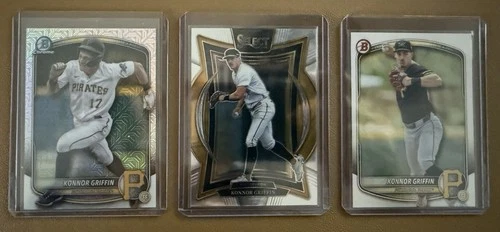 Konnor Griffin 3 Card Prospect Lot - Bowman Chrome Mojo - Panini Select - Bowman