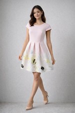Ted Baker Adaliia Pink Pearly Petal Pleated Dress Size0 US2
